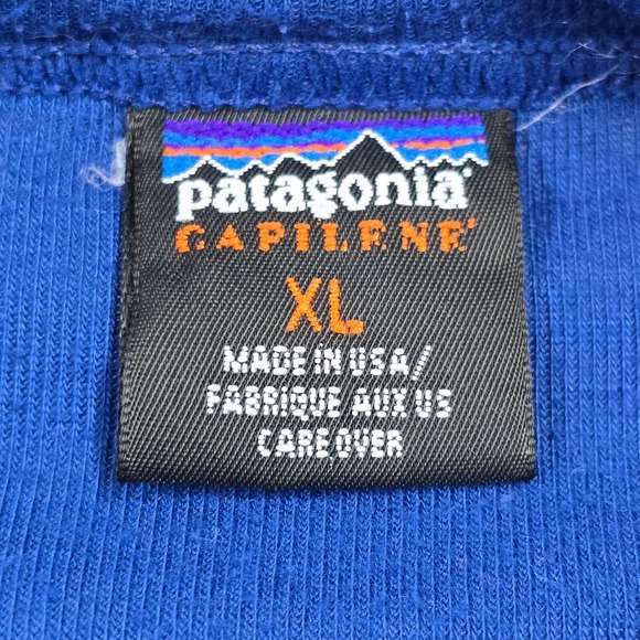 Patagonia Shirt Mens XL Blue Capilene Long Sleeve Pullover Outdoors Made in USA - Picture 4 of 11